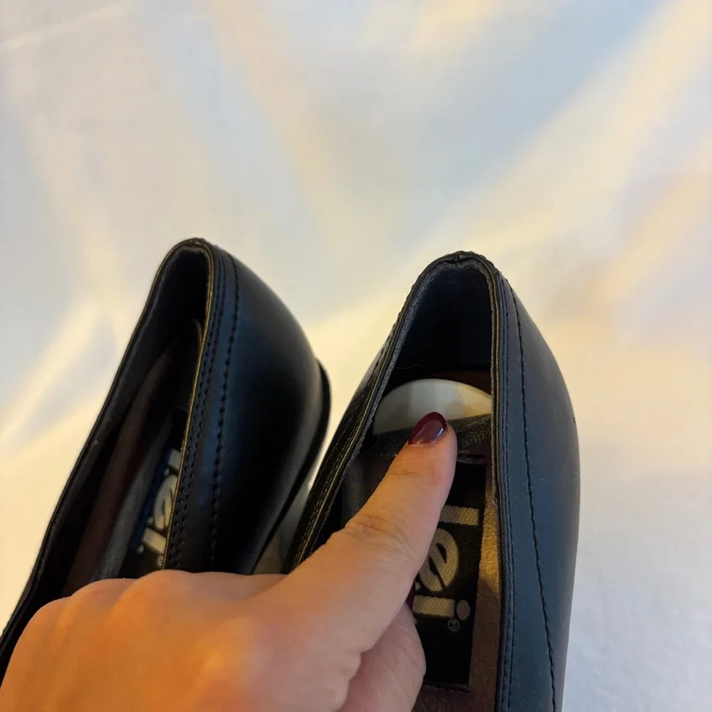LEI Vintage Black Chunky Platform Loafers Block Heel 8.5 ONYXX Y2K Lug Sole